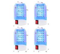 HASAIKA® Lampada Antizanzare Elettrica, Trappola Zanzara e Mosche con Luce UV, confezione da 4 pezzi per uso interno, sicura per la casa, la camera da letto, la cucina e l'ufficio