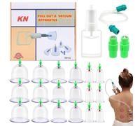 HASAIKA® Terapia Massaggio Coppette Set, Coppette con pompa a vuoto, Coppettazione e terapia della coppettazione, alleviamento dei dolori muscolari, autocura olistica