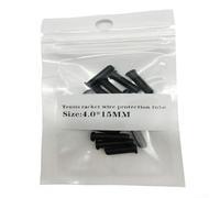 Hasaller 15 tubi di protezione per corde da tennis in nylon con occhielli a foro singolo e doppio per la riparazione del telaio della racchetta e la longevità delle corde, kit nero di dimensioni