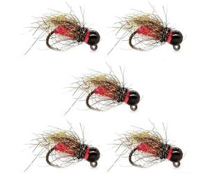 Hasaller 5 esche da pesca a mosca per pesca alla trota con testa flash back principe ninfa a mosca testa europea ninfa (14# rosa)