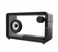 Hasaller Altoparlante wireless portatile con luce ambientale colorata e suono Hi-Fi per iPhone, tablet, dispositivi, 25,2 x 18,6 x 12,5 cm, nero o bianco (nero)