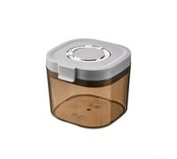 Hasaller Barattolo per zucchero ermetico a prova di luce, con cucchiaio, per conservare caffè, tè, farina e macchie, colore grigio marrone, con coperchio con timer, 800 ml, 1300 ml, 1800 ml (800 ml)