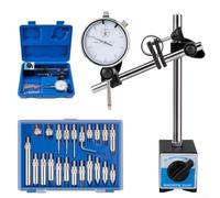 Hasaller Base magnetica regolabile per indicatore del quadrante con braccio girevole a 360° e scanalatura a V 0-1" 0,001 graduazione in acciaio temprato per laboratori e applicazioni di stampaggio (0