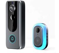 Hasaller Campanello video wireless intelligente con fotocamera HD 720P Audio bidirezionale Avvisi di rilevamento del movimento Visioni notturne Batteria impermeabile Ricaricabile USB-C Nessun