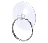 Hasaller Confezione da 10 ventose in PVC trasparente con ganci in metallo per appendere pareti in vetro da bagno e cucina (35 mm)