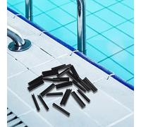 Hasaller Confezione da 48 clip resistenti al vento, design a doppio strato per piscine fuori terra, fissatori in materiale ABS+PC, dimensioni 12 cm e 8 cm, nero (set quattro: 8 cm)