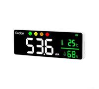 Hasaller Decibel Meter da parete con display a LED per il monitoraggio in tempo reale della temperatura e dell'umidità in ufficio, scuola, ospedale, aula (℉)