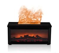 Hasaller Diffusore di aromi a fiamma 3D con telecomando, umidificatore ultra-sonico da 280 ml, luce LED a 7 colori, silenzioso, per aromaterapia, con timer e spegnimento automatico, colore: nero