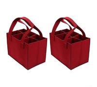 Hasaller Elegante borsa in feltro per contenere sei bottiglie di vino, una soluzione pratica per il tuo prossimo picnic o per feste con caratteristiche di trasporto sicure, Come da immagine, 2*red