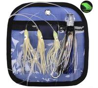 Hasaller Esca morbida a forma di calamaro, 22,9 cm, a forma di polpo, per pesca in acqua salata, tonno, marlin, pesce spada, sgombro, attrezzatura a trascinamento lento rosso (22,9 cm giallo)