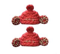 Hasaller Gomitolo di filato per decorazione leva freno con simpatici disegni di cartoni animati, include due corde fisse per un fissaggio sicuro su vari modelli di bici (tappo rosso)