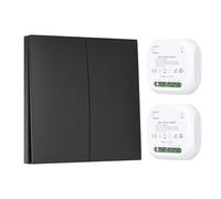 Hasaller Interruttore di controllo remoto senza fili per luci Tecnologia autoalimentata senza batteria con design impermeabile per uso interno ed esterno, controller portatile della luce, nessun