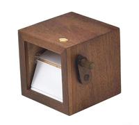 Hasaller Lampada creativa quadrata in legno rotante a manovella, con luminosità regolabile, finitura in legno naturale, luce decorativa sostenibile per la decorazione della casa, per esporre