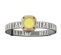 Hasaller Lampada frontale multifunzione a LED con base magnetica e supporto, regolabile a 90 gradi, 7 modalità di tipo C, luce da lavoro ricaricabile, per campeggio, escursionismo, pesca, giallo (W33)