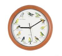 Hasaller Orologio da parete con canto da 25,4 cm, 12 specie di uccelli nativi, a cucù, da appendere, orologio da parete parlante, timer notturno automatico, decorazione per la casa, orologi da
