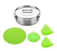 Hasaller Pentola a vapore in acciaio inossidabile per pentola a pressione in pentola con spazzola e manici in silicone Inserto multiuso per riso verdure carne Cheesecake al vapore