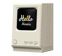 Hasaller Piccolo altoparlante retrò con display con testi e funzione sveglia conto alla rovescia per computer desktop design a forma di computer per opzioni di colore verde o rosa (verde)