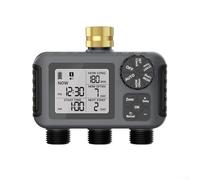 Hasaller Smart Timer di irrigazione a tre valvole per irrigazione da giardino con 3 controlli IPX5 impermeabile regolatore automatico per irrigatore da 1 a 360 minuti ritardo pioggia nero
