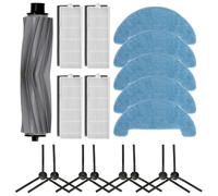 Hasaller Spazzola laterale principale spazzola mocio panno filtro set per DOMOOVA DRV80 Animal Robot Aspirapolvere Kit di ricambio include spazzola a rullo, quattro filtri, otto spazzole laterali