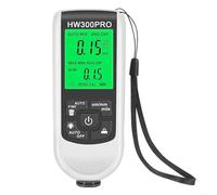 Hasaller Spessimetro digitale per misurare la vernice su auto con retroilluminazione LCD 0-1300μm, risoluzione 1μm, per substrati FE NFE, strumento di misurazione portatile (bianco)