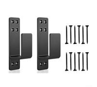 Hasaller Staffe per porte, resistenti, staffa di sicurezza per barra di sicurezza, staffa per barricata per porta a discesa e aperta per la sicurezza domestica (nero)