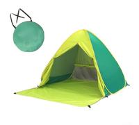 Hasaller Tenda da spiaggia pieghevole con popup automatico in 2 secondi, per 2 adulti o 3 bambini, protezione UV in taffetà di poliestere argentato, 165 x 150 x 110 cm, leggera, 1000 g, portatile, per