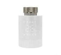 Hasaller Valvola termostatica intelligente del radiatore per Tuya App Voice Control Display a LED 0. Precisione filettatura M30x1.5mm Protezione antigelo Blocco Bambino Bianco