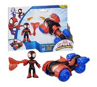 Hasbro Marvel Spidey e i suoi fantastici amici, Miles "Spin" Morales, Techno-Racer, action figure da 7,6 cm, giocattoli supereroi, 3+
