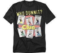 Hasbro - Clue - Who Dunnit - T-Shirt Breve Unisex Per Adulti - Nero