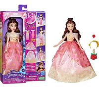 Hasbro Disney Princess Life Bambola Manichino Belle, 10 tute da 3 anni F4625 Multicolore Include bambola, vestito, 2 gonne, tiara, rosa, borsetta e scarpe