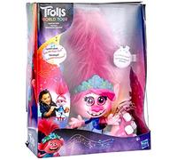 Hasbro- DreamWorks Trolls World Tour Poppy-Bambola interattiva parlante e cantan