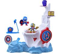 Hasbro F7059 Marvel Stunt Squad Tower Smash con Captain America e Thanos