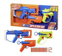 Hasbro F9840 Nerf N-Series Triple Action Pack Set con 3 Pistole