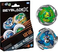 Hasbro Beyblade X, Circle Ghost 4-60LR UX e Hack Viking 4-55O UX, Set Dual Pack con 2 trottole con Rotazione a Destra di Takara Tomy, trottole da Battaglia Giocattolo, dagli 8 Anni in su