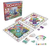 Hasbro gaming - monopoly junior 2 giochi in 1, gioco da tavolo, tabellone fronte-retro