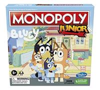 Hasbro Gaming Monopoly Junior Età 5+: Gioco da tavolo Bluey Edition per bambini dai 5 anni in su, Gioca nei panni di Bluey, Bingo, mamma e papà, presenta opere d'arte della serie animata (esclusiva