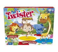Hasbro Gaming Twister Junior Game, Animal Adventure 2-Sided Mat, 2 Games in 1, P