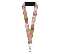 Hasbro Lanyard, Candy Land Game Logo Color Blocks Multi Color, Elastic