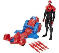 Hasbro marvel spider-man, spider-man turbo racer, action figure da 30 cm di spider-man con veicolo