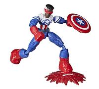 Hasbro Marvel Avengers Bend and Flex, action figure flessibile Captain America Falcon da 15 cm, bambini dai 4 anni in su