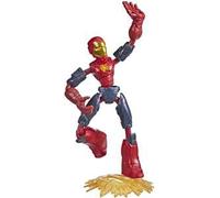 Hasbro Marvel Avengers - Bend and Flex Missions, Iron Man Fire Mission, action figure pieghevole da 15 cm