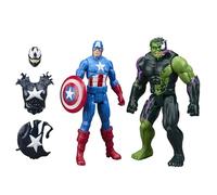 Hasbro Marvel Avengers, VenomVersus Titan Hero Series, Action Figure di Captain America venomizzato e Hulk venomizzato