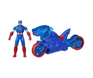 Hasbro Marvel- Capitan America Avengers 4IN cap Shield Shot Cycle, Colore, Stand