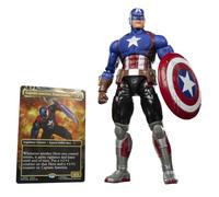 Hasbro Marvel Legends Series, Marvel Super Heroes, Magic: The Gathering, action figure di Captain America (Avengers: Il Crepuscolo) e carta con foil esclusiva