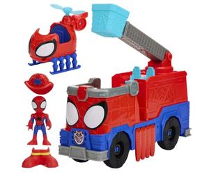 Hasbro Marvel, Spidey e i Suoi Fantastici Amici, Camion dei Pompieri Rescue-Webs, Action Figure e Veicolo