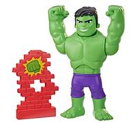Hasbro Marvel Spidey e I Suoi Fantastici Amici, Hulk Spaccatutto, Giocattolo per età prescolare, Action Figure di Hulk da 25 cm Che Cambia l'espressione del Viso con Accessorio Muro in Mattoni