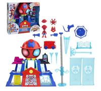 Hasbro Marvel, Spidey e i suoi fantastici amici, Rescue-Webs Web-Quarters, playset con action figure da 7,6 cm e veicolo giocattolo, giocattoli a tema supereroi per bambini e bambine, dai 3 anni in su