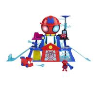 Hasbro Marvel, Spidey e i suoi fantastici amici, Rescue-Webs Web-Quarters, playset con action figure da 7,6 cm e veicolo giocattolo, giocattoli a tema supereroi per bambini e bambine, dai 3 anni in su