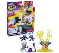 Hasbro F7834 Marvel Stunt Squad Villain Knockdown Playset Black Panther & Ironma