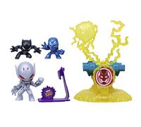 Hasbro F7834 Marvel Stunt Squad Villain Knockdown Playset Black Panther & Ironma